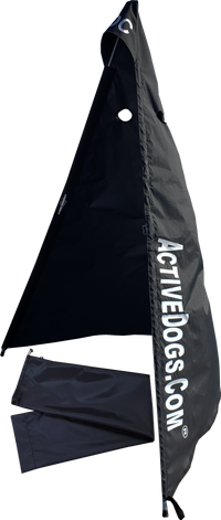 Black protection blind with ground stakes