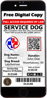 Activedogs Registered Service Dog ID + Free Digital ID Copy