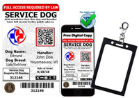Registered service dog ID card