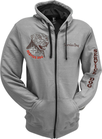 Grey Service Dog Hooded Sweatshirt