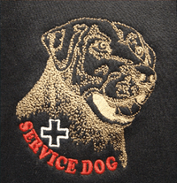 Service Dog Embroidery Graphic On Service Dog Hoodie