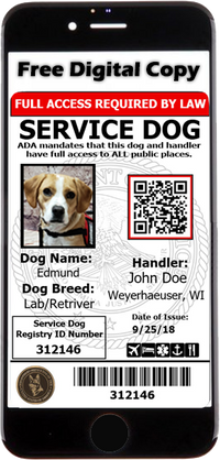 ActiveDogs Registered Service Dog Photo ID Card + Clip-On ID Carrier + FREE Digital ID Copy