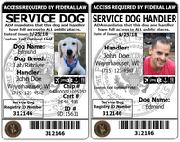 Activedogs Registered Service Dog & Handler ID Card + Clip-On ID Carrier