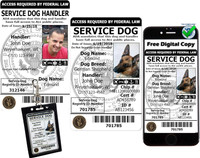 Service dog ID card made in USA