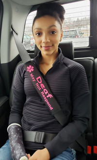 Seat belt cover with custom text