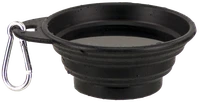 Dog travel bowl that clips to backpack