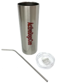 ActiveDogs logo tumbler with lid and reusable straw