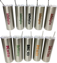 ActiveDogs tumbler with custom name and metal straw