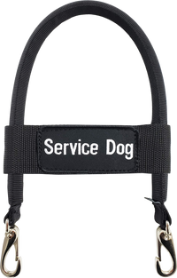 12 inch nylon clip-on service dog bridge handle with Service Dog ID band