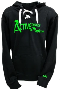 Personalized ActiveDogs hoodie with custom lettering