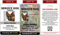 Vertical ID Badge Cards for Service Dogs