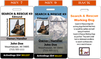 Vertical ID Badge Card for Search & Rescue Dogs