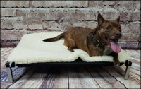 Raised Dog Bed Double Layer Hi-loft Sherpa Pad