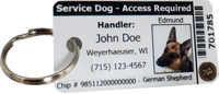 Service dog ID with clip-on carrier
