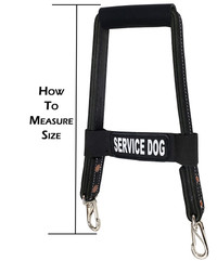 Reflective leather bridge handle for service dogs and mobility assistance