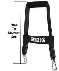 Reflective leather bridge handle for service dogs and mobility assistance
