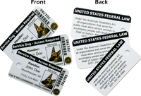 Service dog key tag card with digital copy