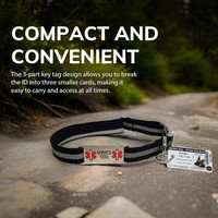 Service dog key tag identification card