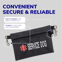 Embroidered Service Dog Zippered Pouch Made in USA