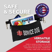 Embroidered Service Dog Utility Pouch with Zipper Closure