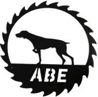 Custom dog breed metal sign with name