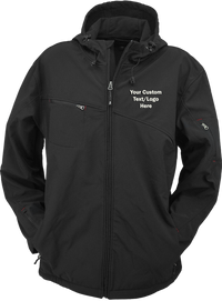 Custom logo hooded softshell jacket