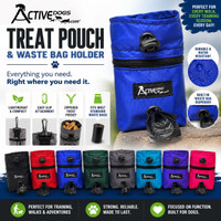 Dog Training Treat Pouch with Zippered Waste Bag Pocket