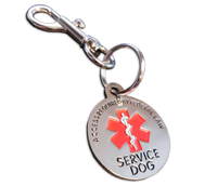 Chrome Service Dog Tag - DOUBLE SIDED - ADA Access Required