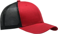 Custom 6 panel trucker hat - Red/Black