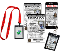 Activedogs Registered Service Dog ID Card 2 pack + Clip-On ID Carrier