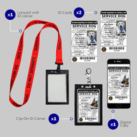 2 pack service dog photo ID cards