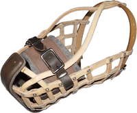 Leather German Agitation Basket Muzzle [closeout]