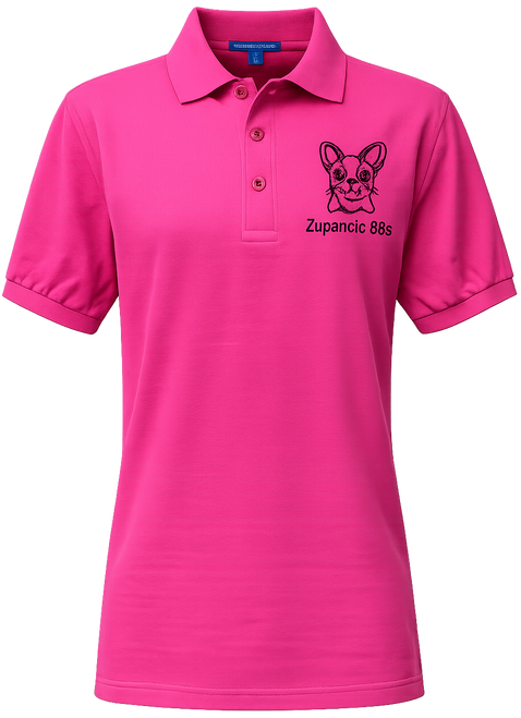 Personalized dog breed embroidered polo shirt with custom text