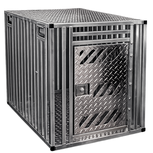 Aluminum dog crate with maximum airflow