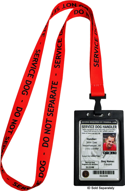 Service dog identification lanyard