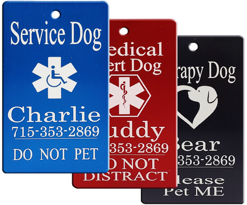 Custom engraved service dog badge