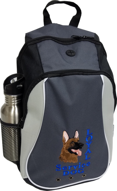 Embroidered Service Dog backpack with personalized text