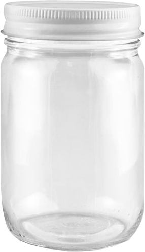 Police narcotics safe transport 12 oz glass jar with metal lid