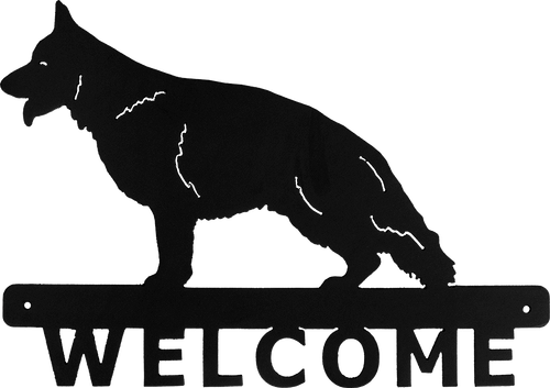 Custom dog breed metal welcome sign