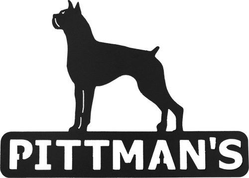 Personalized dog breed metal name sign