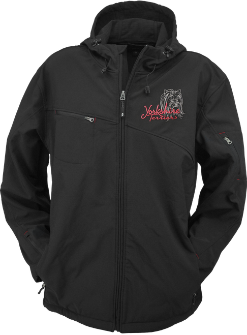 Personalized dog breed embroidered hooded softshell jacket