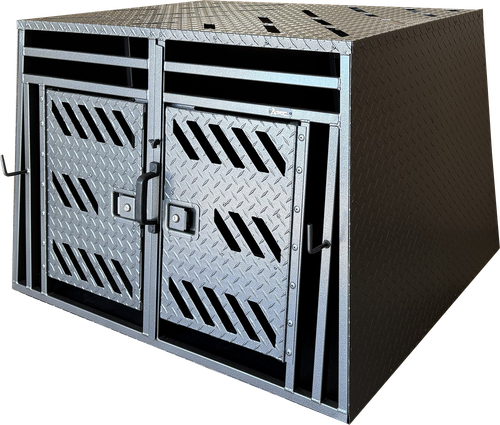 Powder coated aluminum 2 dog crate
