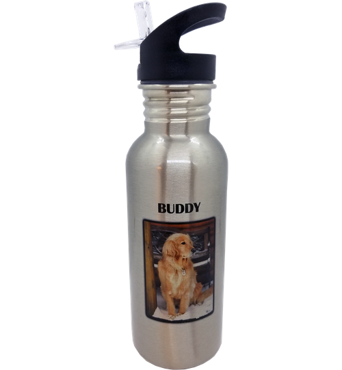 Stainless steel water bottle with personalized picture