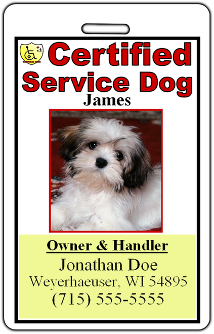 Metal service dog identification badge
