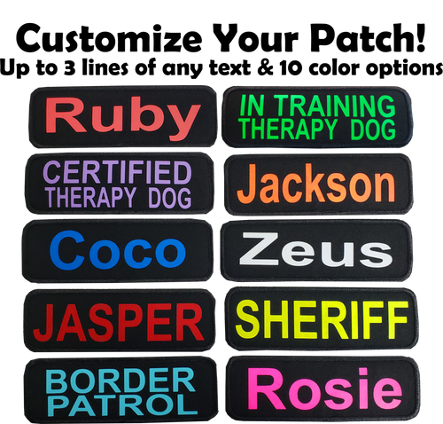 Service Dog Patches: Standard, Custom Text, & graphics