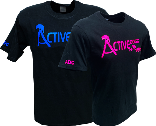 ActiveDogs logo T-shirt with personalized back text