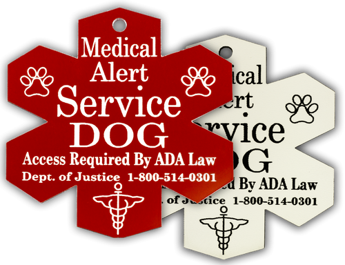 Medical Alert Service Dog Engraved Plastic Tag