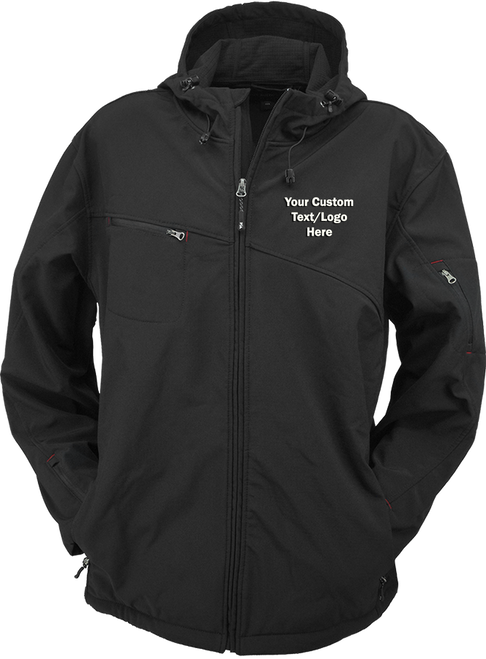 Custom logo hooded softshell jacket
