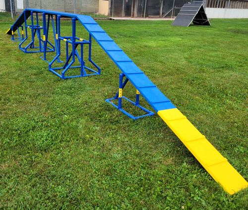 Deluxe Double Support Agility PVC Dog Walk Bases with Side Ramps