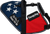 American flag inspired service dog vest made in the USA